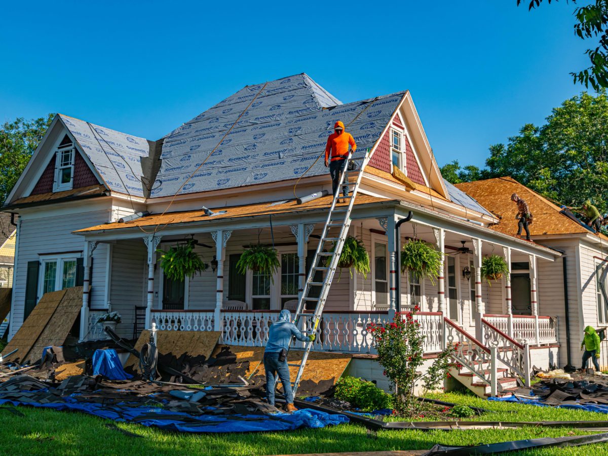 Roof in Downtown McKinney, TX before Inspire Roofing and Exteriors began work