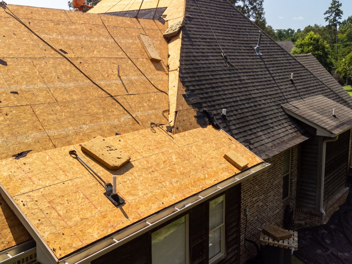 Roof in Mesquite, TX before Inspire Roofing and Exteriors began work